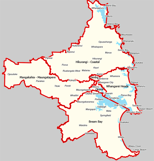 Whangarei Area Map